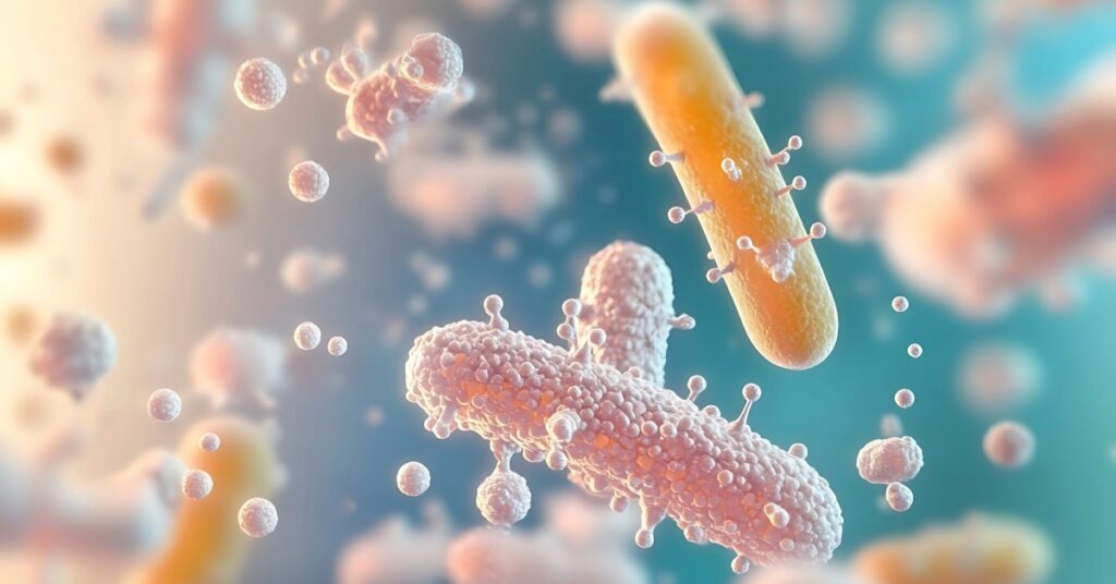 A microscopic of gut bacteria