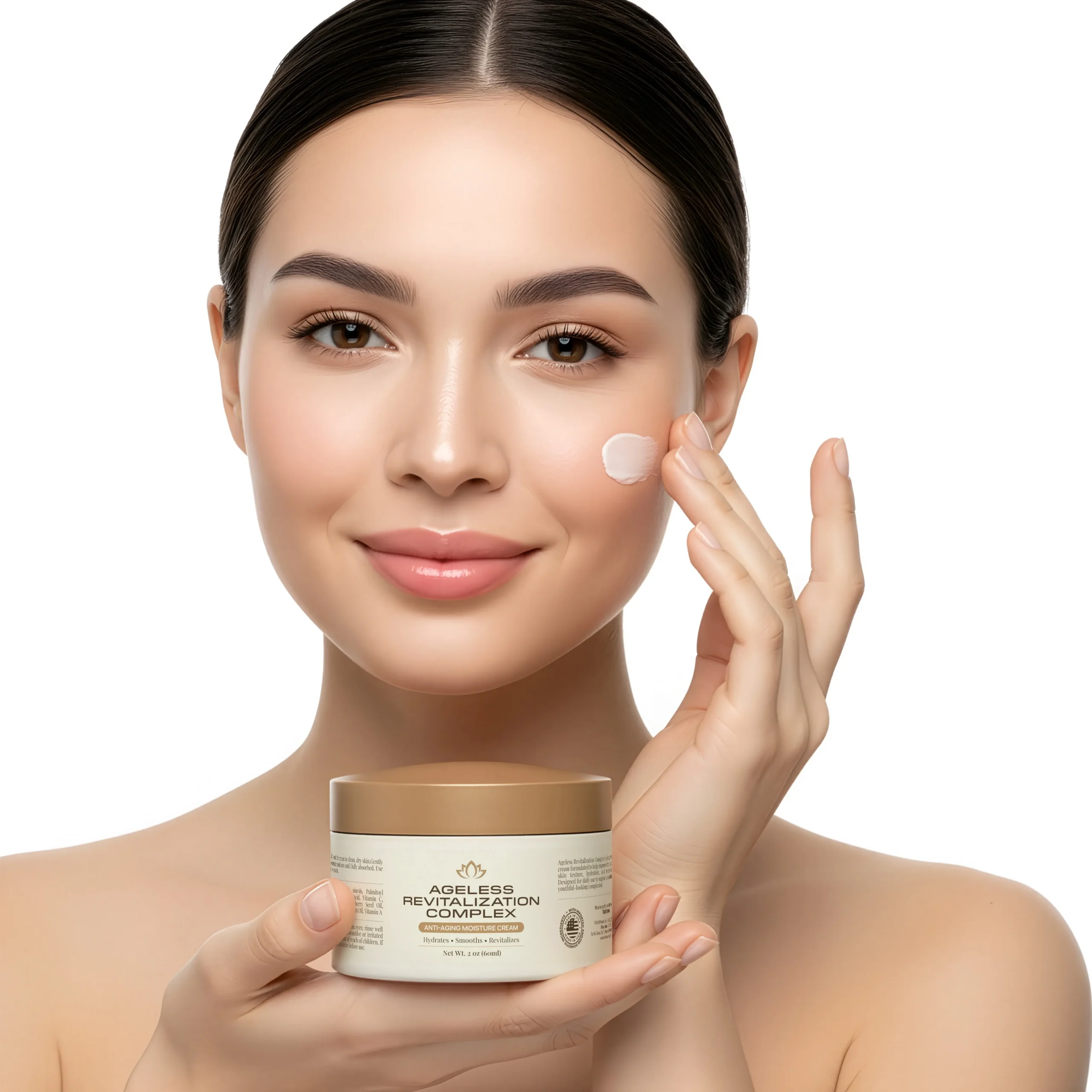 ARE1-Ageless Revitalization Cream applied in her face-HD