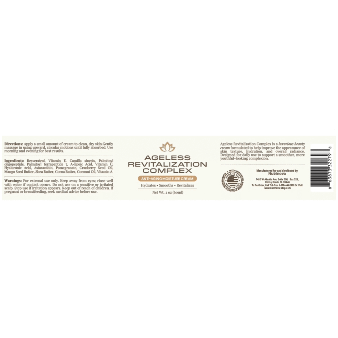 Ageless Revitalization Cream Label