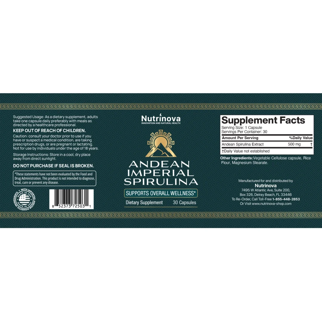 Andean Imperial Spirulina Label